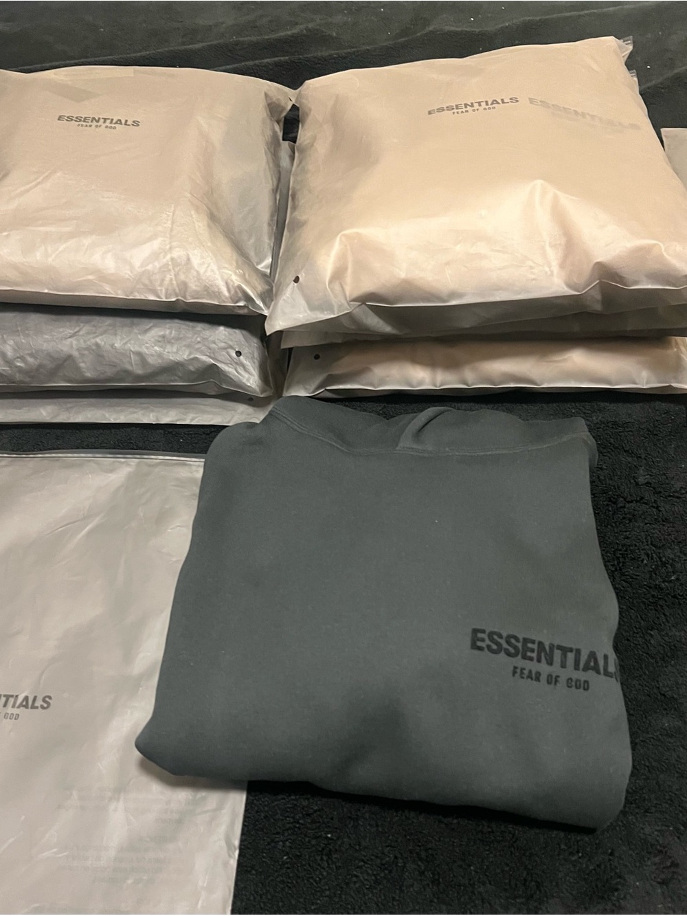 Essentials Black Crewneck Sweatshirt with Subtle Logo - Picture 1 of 4